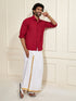 Men's Maroon Rayon Embellished Shirt